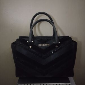 Michael Kors Black Chevron Satchel